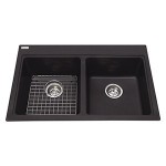 Kindred KGDL2031 Granite drop-in double sink 1 hole includes grid