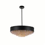 CWI Medina 10 Light Drum Shade Chandelier With Black Finish