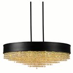 CWI Medina 15 Light Drum Shade Chandelier With Black Finish