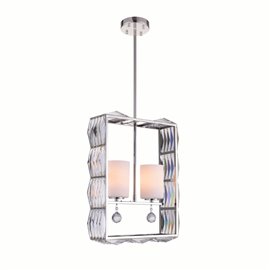 CWI Squill 2 Light Down Chandelier With Polished Nickel Finish