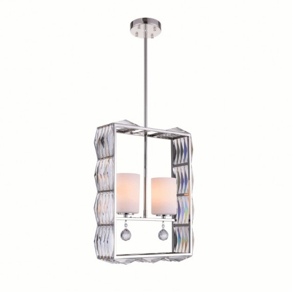 CWI Squill 2 Light Down Chandelier With Polished Nickel Finish