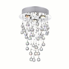 CWI Rain Drop 3 Light Flush Mount With Chrome Finish