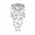 CWI Rain Drop 3 Light Flush Mount With Chrome Finish