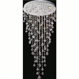 CWI Rain Drop 10 Light Flush Mount With Chrome Finish