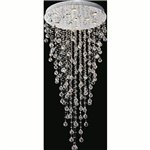 CWI Rain Drop 10 Light Flush Mount With Chrome Finish