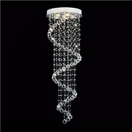 CWI Spiral 5 Light Flush Mount With Chrome Finish