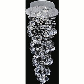 CWI Double Spiral 2 Light Flush Mount With Chrome Finish