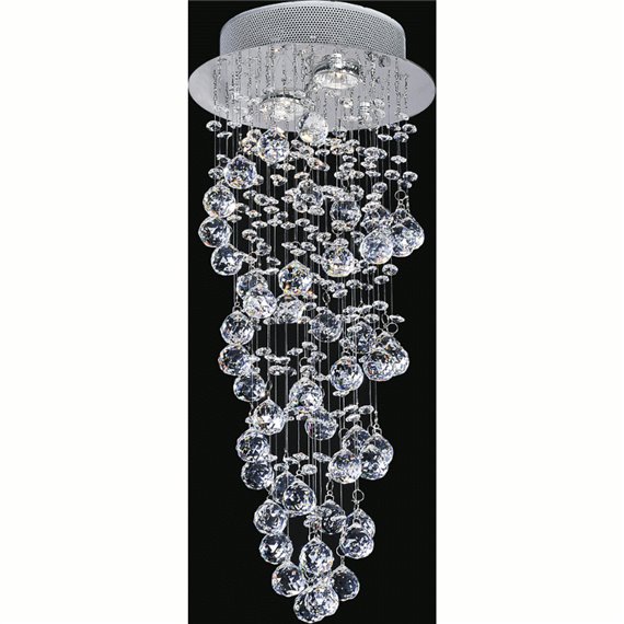 CWI Double Spiral 2 Light Flush Mount With Chrome Finish