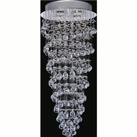 CWI Double Spiral 4 Light Flush Mount With Chrome Finish