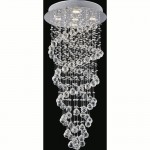 CWI Double Spiral 5 Light Flush Mount With Chrome Finish