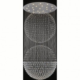 CWI Double Sphere 21 Light Flush Mount With Chrome Finish