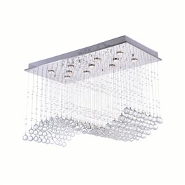 CWI Twinkle 11 Light Flush Mount With Chrome Finish