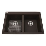 Kindred KGDL2233 Granite drop-in double sink 1 hole includes grid