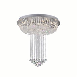 CWI Waterfall 23 Light Flush Mount With Chrome Finish