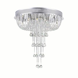 CWI Waterfall 19 Light Flush Mount With Chrome Finish