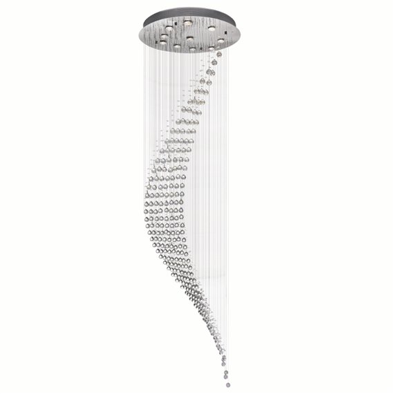 CWI Ribbon 10 Light Flush Mount With Chrome Finish