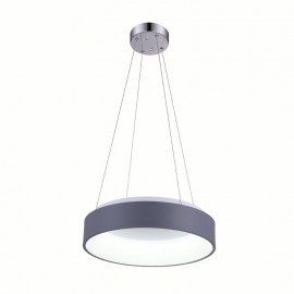 CWI Arenal LED Drum Shade Pendant With Gray & White Finish