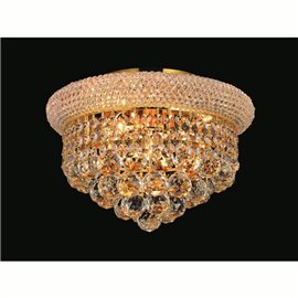 CWI Empire 3 Light Flush Mount With Gold Finish