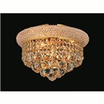 CWI Empire 3 Light Flush Mount With Gold Finish