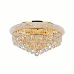 CWI Empire 8 Light Flush Mount With Gold Finish