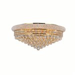 CWI Empire 15 Light Flush Mount With Gold Finish