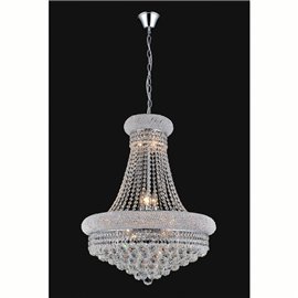 CWI Empire 14 Light Down Chandelier With Chrome Finish