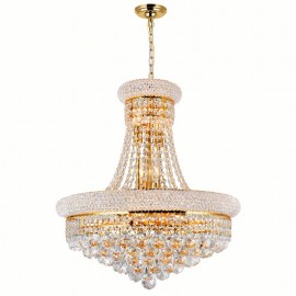 CWI Empire 14 Light Down Chandelier With Gold Finish