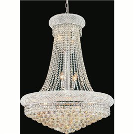 CWI Empire 17 Light Down Chandelier With Chrome Finish