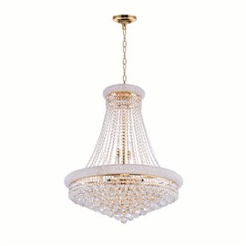 CWI Empire 18 Light Down Chandelier With Gold Finish