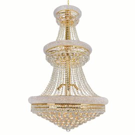 CWI Empire 32 Light Down Chandelier With Gold Finish