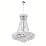 CWI Empire 19 Light Down Chandelier With Chrome Finish