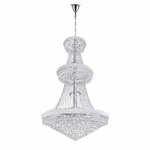 CWI Empire 38 Light Down Chandelier With Chrome Finish