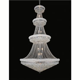 CWI Empire 42 Light Down Chandelier With Chrome Finish