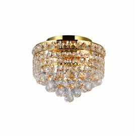 CWI Luminous 2 Light Flush Mount With Gold Finish