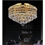 CWI Luminous 3 Light Flush Mount With Gold Finish