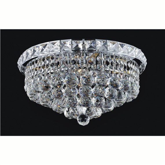 CWI Luminous 4 Light Flush Mount With Chrome Finish