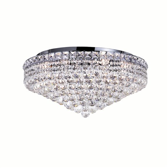 CWI Luminous 12 Light Flush Mount With Chrome Finish