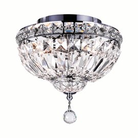 CWI Stefania 2 Light Bowl Flush Mount With Chrome Finish