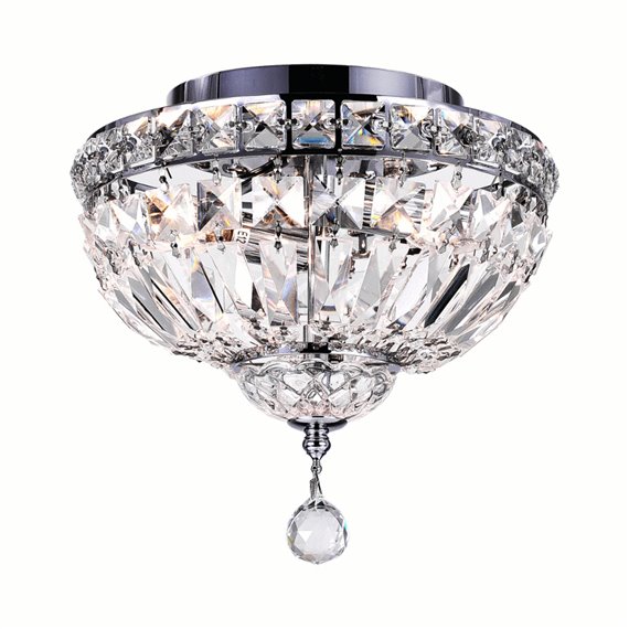 CWI Stefania 2 Light Bowl Flush Mount With Chrome Finish