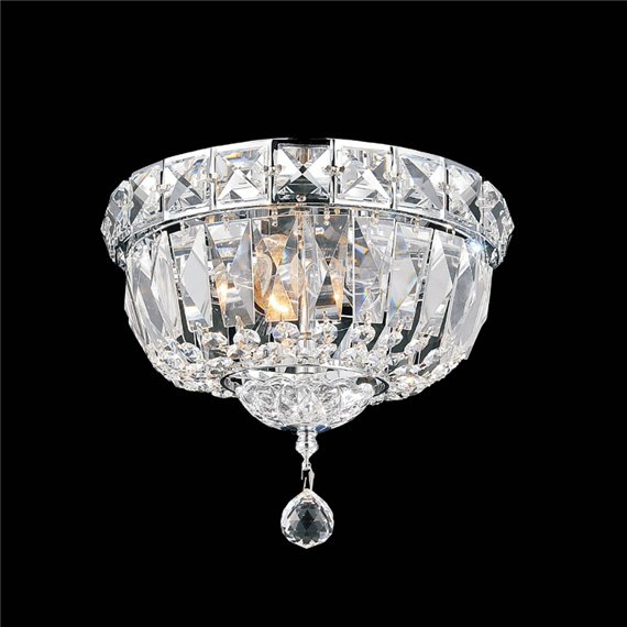 CWI Stefania 3 Light Bowl Flush Mount With Chrome Finish