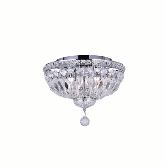 CWI Stefania 4 Light Bowl Flush Mount With Chrome Finish