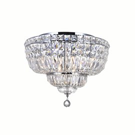 CWI Stefania 8 Light Bowl Flush Mount With Chrome Finish