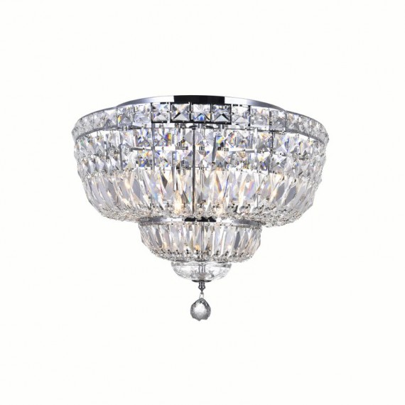 CWI Stefania 8 Light Bowl Flush Mount With Chrome Finish