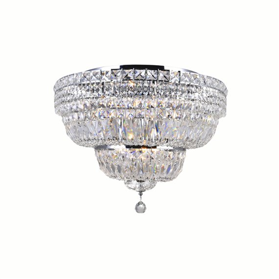 CWI Stefania 9 Light Bowl Flush Mount With Chrome Finish