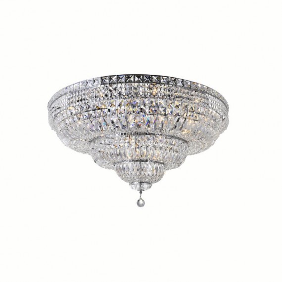 CWI Stefania 21 Light Bowl Flush Mount With Chrome Finish