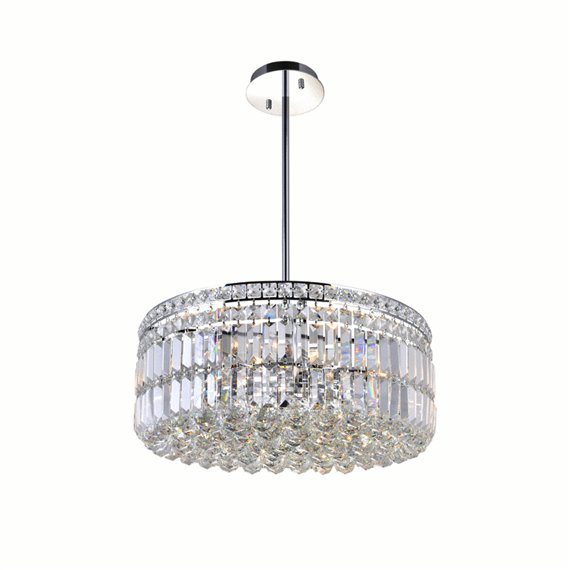 CWI Colosseum 8 Light Down Chandelier With Chrome Finish