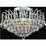 CWI Posh 5 Light Flush Mount With Chrome Finish