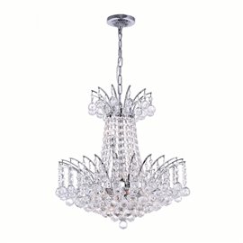 CWI Posh 11 Light Down Chandelier With Chrome Finish