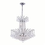 CWI Posh 11 Light Down Chandelier With Chrome Finish