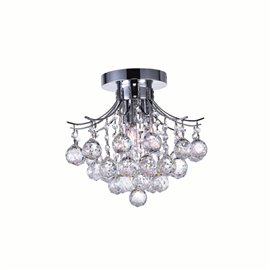 CWI Princess 3 Light Flush Mount With Chrome Finish